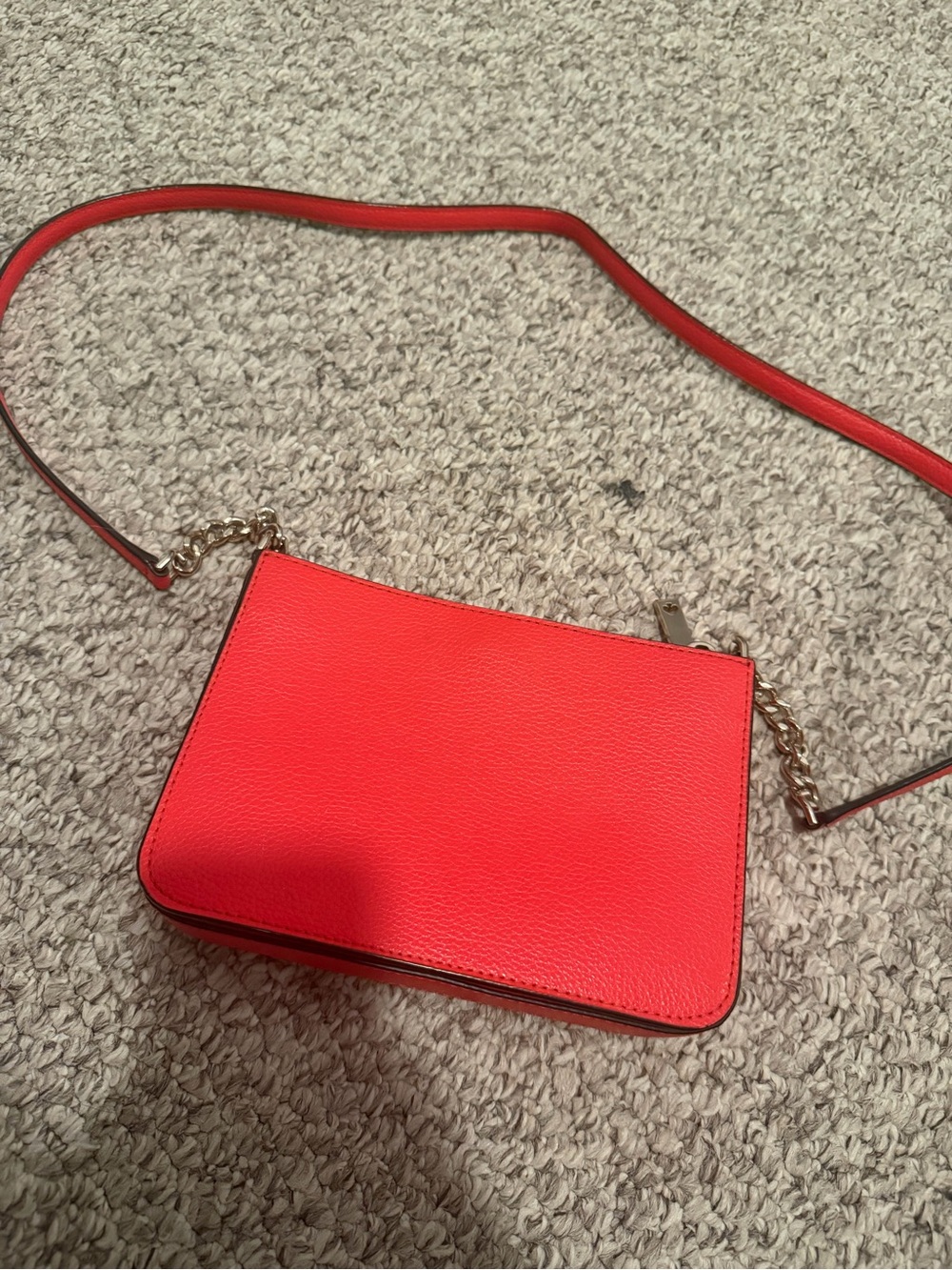 kate spade Red Leather Crossbody with Gold Chain Trim - Picture 3 of 9